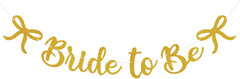 Bride to Be Banner, Rose Gold Bride to Be with Bow Glitter Bachelorette Bridal P