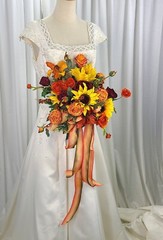 Bright Autumn Medley Faux Silk Bridal Bouquet
