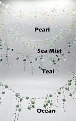 12 PC Beach Coastal Beaded Christmas or Beach Wedding Garland- Sea Mist, 5FT