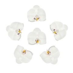 20 WHITE 4″ Faux SILK ORCHID FLOWER Heads Wedding Party Events Home Decorations