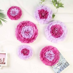 24 pack 7″ 9″ 11″ Lavender Tissue Paper Carnation Flowers Home Backdrop