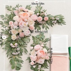 Artificial Wedding Arch Flowers with Drape Lawn Gift Floral Swag Arrangement