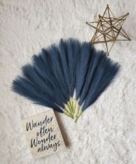 Beautiful 100% Handmade Blue Pampas Grass Set of 8 Individual Picks 17″ Tall
