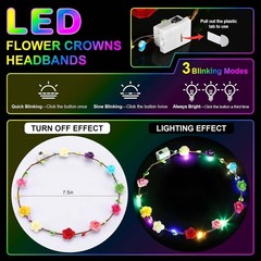 Dazzling 54 PCS Light Up Flower Crowns – Perfect for Parties, Weddings and More