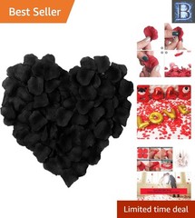1000 Lifelike Black Silk Rose Petals for Wedding & Party Decor – Fade Resistant