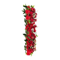 Red Artificial Flower Row for Home Party Wedding Flower Wall Decor Supplies
