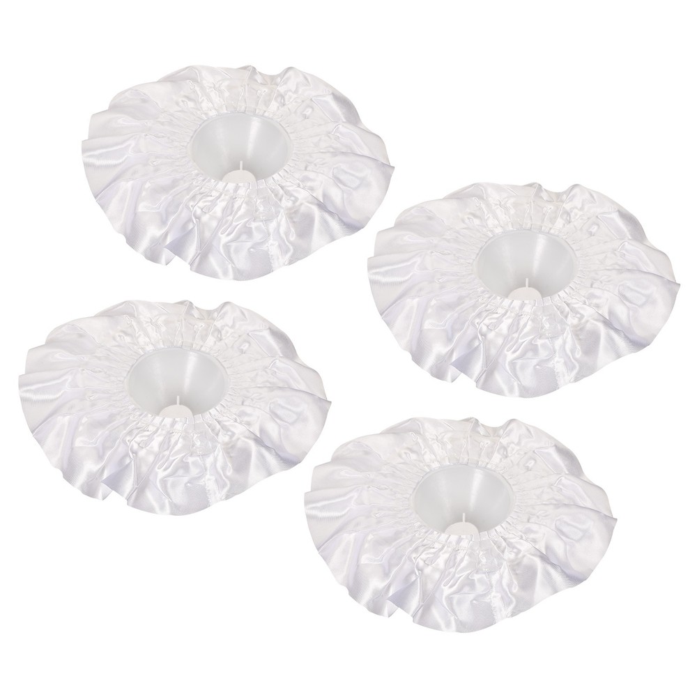 4Pcs, Bouquet Collar Satin DIY Decor Bridal Bouquet Holder for Wedding White