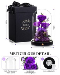 Agrul Birthday Gifts for Women Forever Preserved Flowers one size, Purple