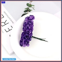 144 Pcs 1.5 cm Mini Paper Rose Bouquet Scrapbooking Wedding Party Decoration