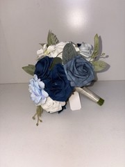 Ling’s Moment 9″ Wedding Navy Blue Bouquet for Bride, Bridesmaid’s Bouquet-A6