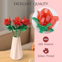 Artistic Rose Bouquet Building Kit with LED Lights – Perfect Gift for Her
