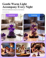 Agrul Birthday Gifts for Women Forever Preserved Flowers one size, Purple