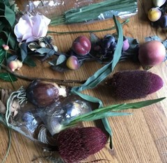 Silk Assortment Flowers Garland Arrangements Crafts Fruit Leaves Lot
