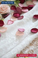 Floroom 300pcs Rose Petals Burgundy Maroon Faux Silk Flower Petals for Wedding F