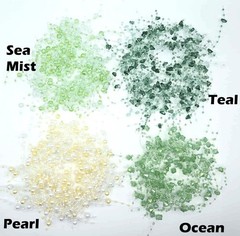 12 PC Beach Coastal Beaded Christmas or Beach Wedding Garland- OCEAN, 5FT