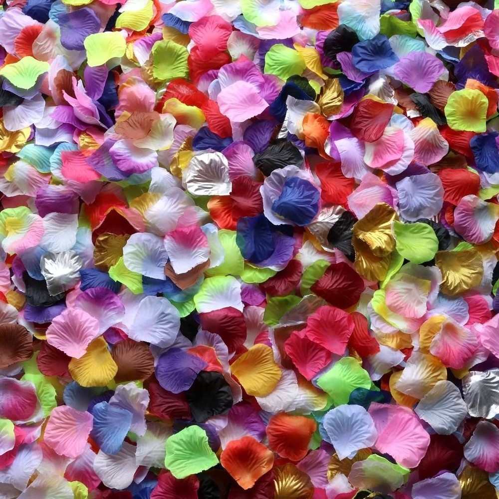 Multicolor Artificial Silk Rose Petals – 2000 PCS Fake Flower Decoration for Wed