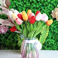 24pcs Multicolor Artificial Tulip Latex Real Touch for DIY Bouquets Wedding