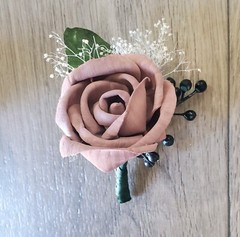 Navy & Dusty Rose Bridal Bouquet Sola Wood Bridesmaid Blue Pink Wedding Flowers