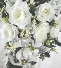 Winter Silver Cascade Silk Wedding Bouquet