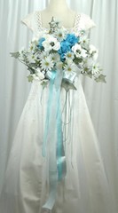 Wild Teal Garden Faux Silk Wedding Bouquet