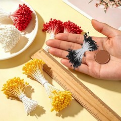 PATIKIL 3mm Double Heads Flower Stamen, 150 Pcs x 55-60mm, Black