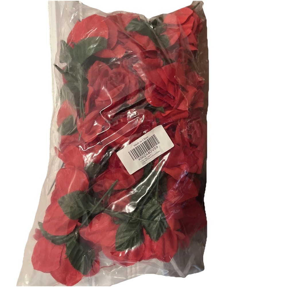 Lightingsky 3×1.6×3″ DIY 3 D Artificial Foam Rose Head without Stem Red (50pcs
