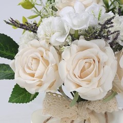 Wedding Bouquets for Bride Bridesmaid,White Champagne Artificial 7.5 inches