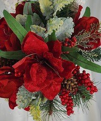 Amaryllis Red Berry Winter Wedding Bouquet