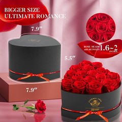 Impouo 16-Piece Preserved Rose Birthday Gifts for Women, Eternal 16 Rose, Red