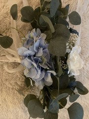 Lot Of 3 Blue Hydrangea & White Bridal Bouquet Bridesmaid Wedding Flowers
