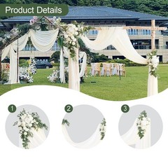 Wedding Arch Flowers with Drapes Greenery for Valentines Day Holiday Wedding