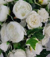 Peony and Rose Garden Flower Faux Wedding Bouquet