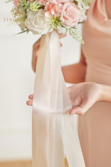 Coralpink Bridesmaid Bouquets Set of 4 – Silk Wedding Flowers Decor