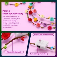 Dazzling 54 PCS Light Up Flower Crowns – Perfect for Parties, Weddings and More