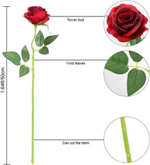 Artificial Flowers Silk Roses Real Touch Bridal Wedding Bouquet for Home Garden