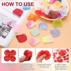 1000 Pcs Silk Fake Flower Petals for Wedding, Artificial Rose Pink White