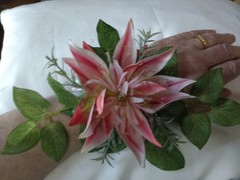 Cute Clematis wrist corsage