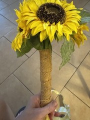New, Artificial/silk Handheld Bouquet Of Sunflowers. Wedding / Prom