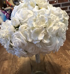 Wedding Bouquet Package-White, Rose, Hydrangea, Calla Lily 7 PC. Bouquet Set
