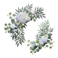 2 Pieces Wedding Arch Artificial Flowers Backdrop Floral Swags Wedding Welcome
