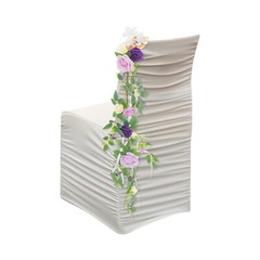 10 PCS Modern Wedding Chair Decorations, Wedding Aisle Floral Artificial Flowers