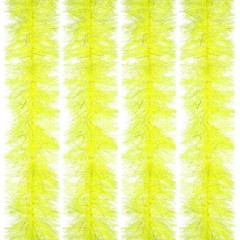 6.6Ft Feather Boa, 4 Pcs Artificial Fluffy Feather Boas, Fluorescent Yellow