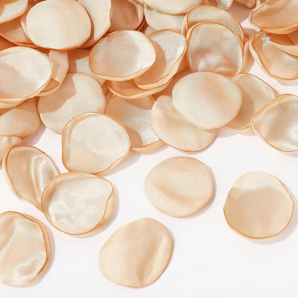 Whaline 600 Pcs Silk Rose Petals Champagne Gold Flower Petals Artificial Scatter