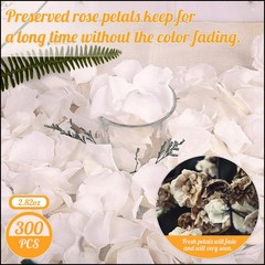 300 PCS Real White Rose Petals for Wedding 2.82oz Fresh Rose Petals for Flowe…