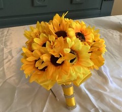 Large sunflower wedding bouquet