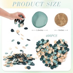 400pcs Silk Rose Petals Gold Yarn Flower Petals for Wedding Flower Mix Green