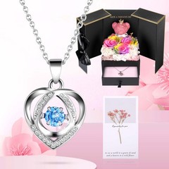 ADDWel Preserved Real Rainbow Rose with Sterling Silver Small, Roses
