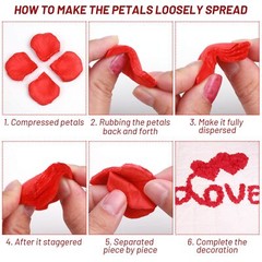 2000 Pcs Artificial Rose Petals with 24 Pcs Heart Flameless Tea Light Candles