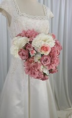 Rose Garden Hydrangea, Peony and Rose Faux Silk Wedding Bouquet