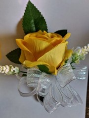Hand Made wrist Corsage and boutonniere Set